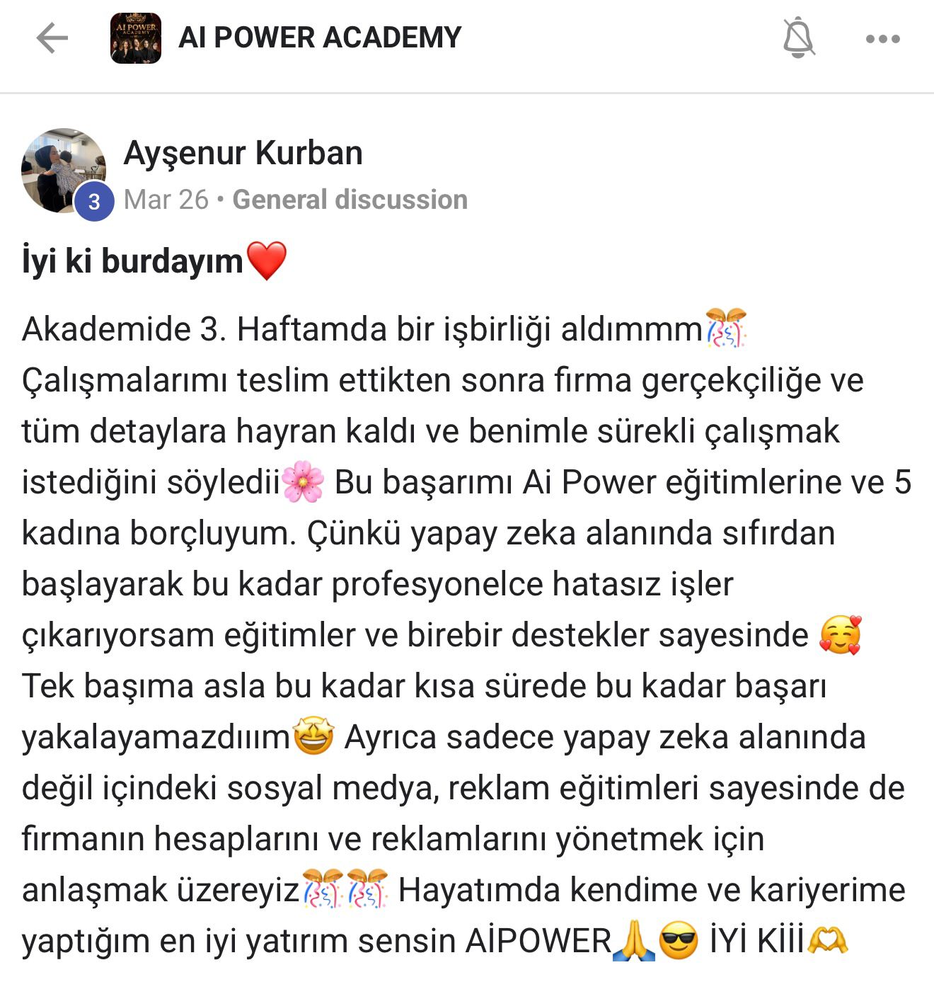 Öğrenci geri dönüşü